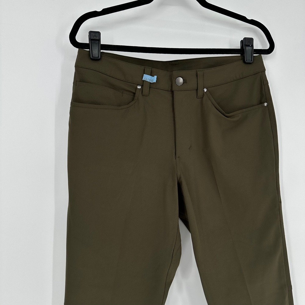 Lululemon ABC Slim Fit 5 Pocket Olive Green Stretchy Slim Pant  Men's 31x30 - Picture 2 of 8
